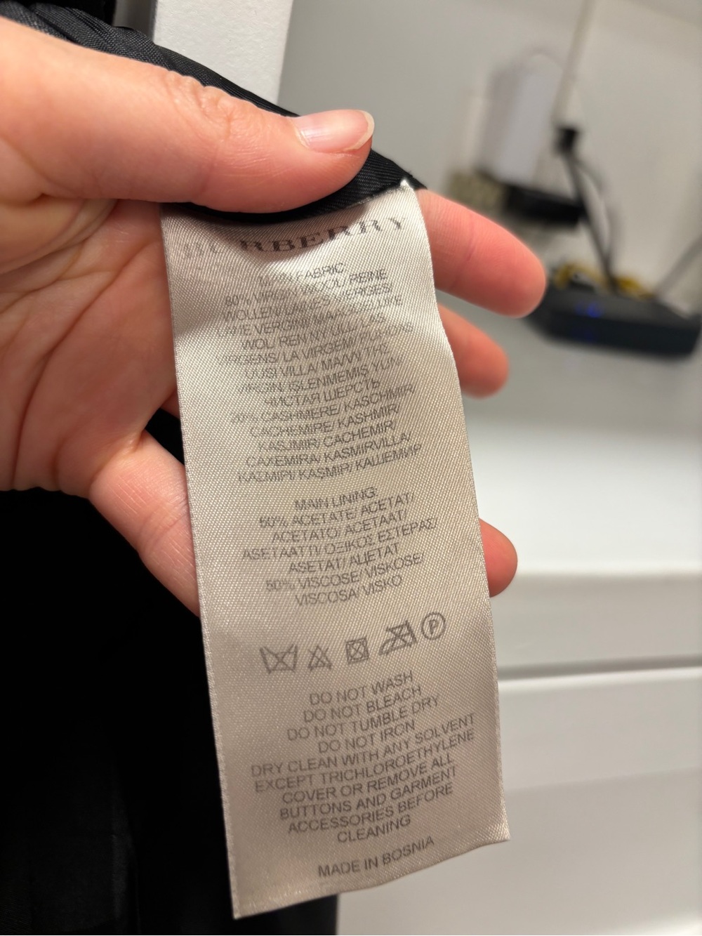 Burberry Black Double-Breasted Wool and Cashmere Coat - Picture 3 of 3